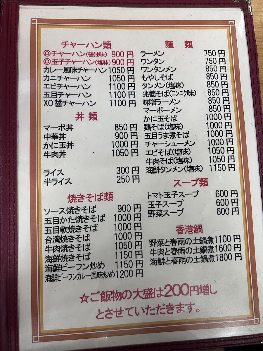 Menu - Chōtoku photo 8